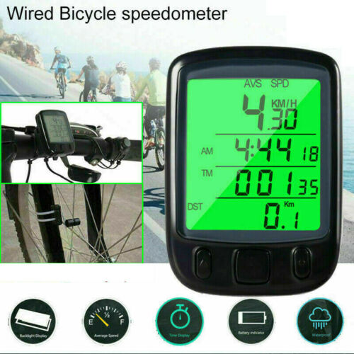 Waterproof Lcd Digital Computer Bicycle Bike Backlight Speedometer Odometer Us