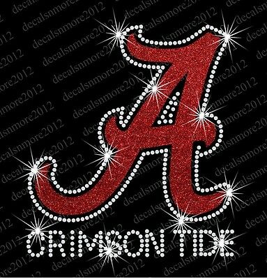 Alabama Crimson Tide - Bling - Iron-on Glitter Vinyl & Rhinestone Transfer