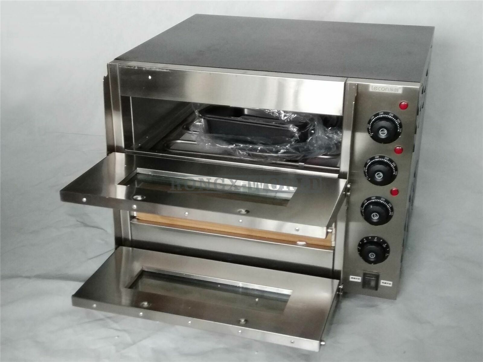 Brand New 3000w 110v Double Deck Electric Pizza Oven Commercial Ceramic Stone
