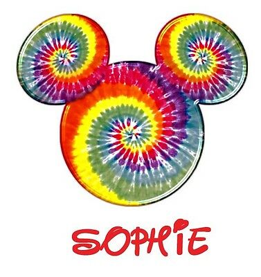 ::disney :::family Vacation Mickey Tie Dye Personalized T-shirt Iron On Transfer