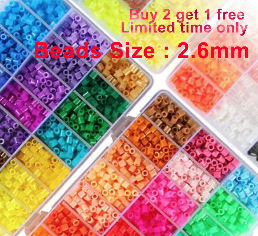 2.6mm Mini 500/ 1000/2000 Pcs Beads Hama/perler For Kids Gift Great 60 Colors +