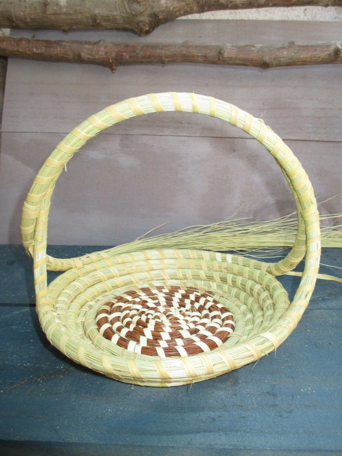 Sweetgrass Cross Handle Basket