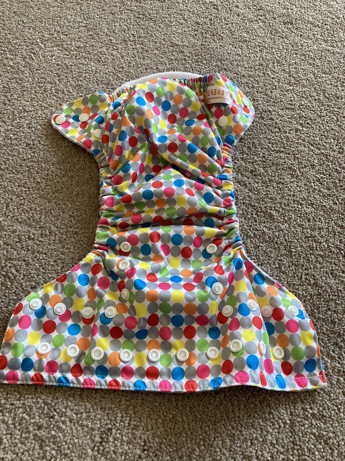 Multicolored Polkadotted Diaper Cover By Sunbaby One Size