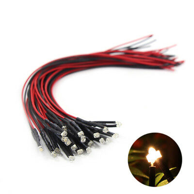 20pcs Pre Wired 1.8mm Warm White Led Light Set With 20cm Wire 12v L1218wm