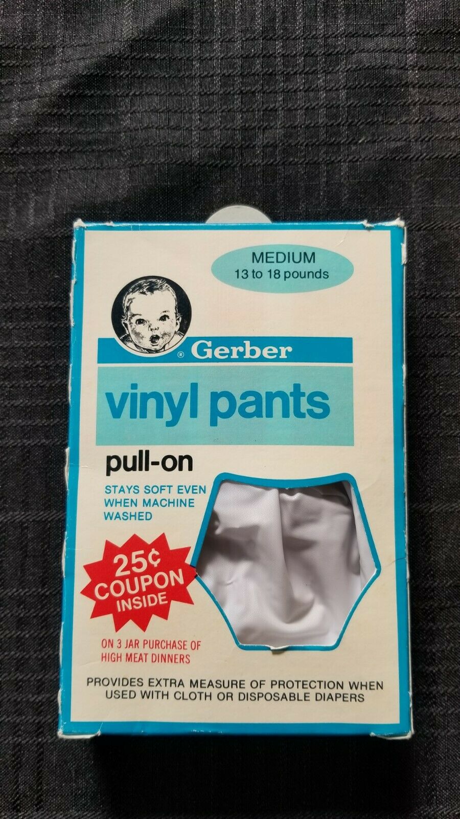 Vintage Gerber Vinyl Pants Pull-on Baby Size Medium 13 To 18 Pounds